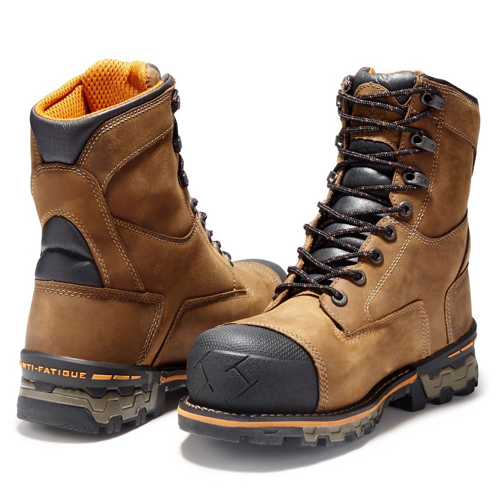 Bocanci De Muncă Timberland Barbati Maro/Negrii - Pro® Boondock 8\" Comp Toe - Romania - OBUXNI698